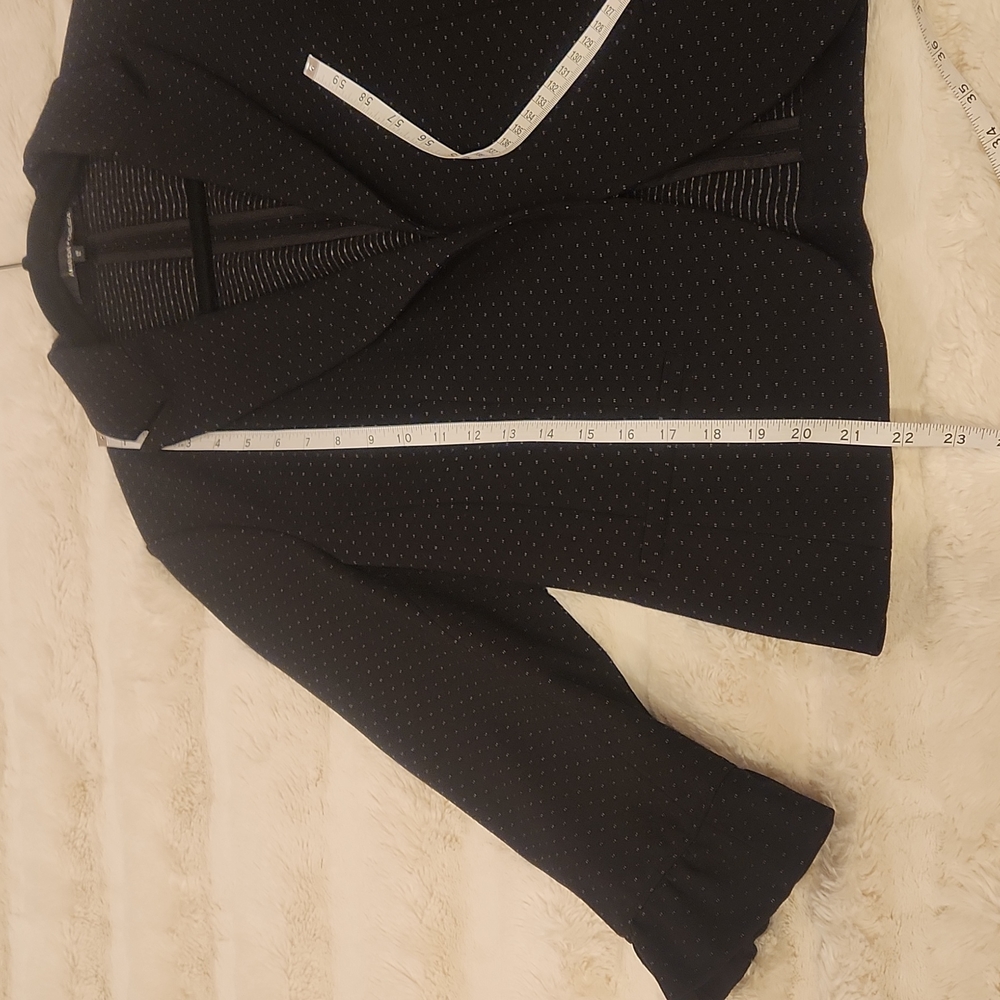 AMANDA & CHELSEA 12 Black Polka Dot Jacket Blazer 3/4 Ruffle Sleeve - Picture 11 of 16